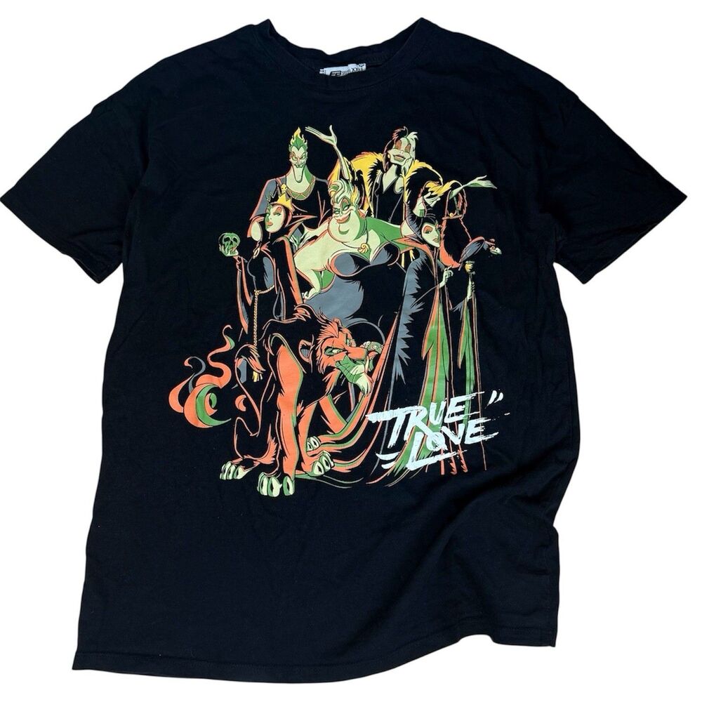 Disney Villains True Love Graphic T Shirt Womens XXS Black Scar Maleficent